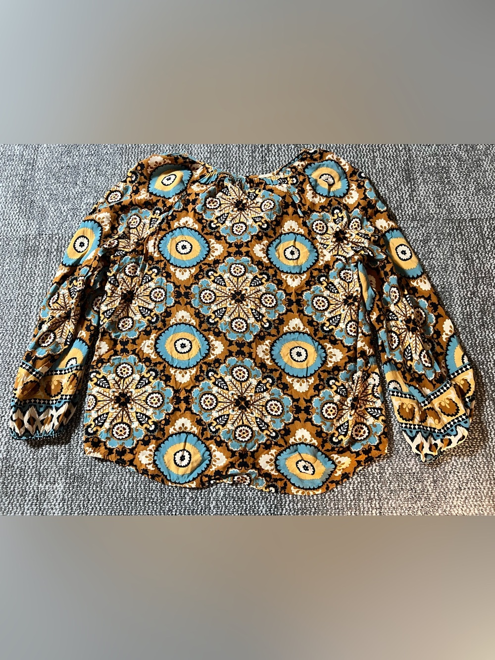 Liverpool Los Angeles Boho Paisley Button Front Blouse Small - Picture 2 of 5